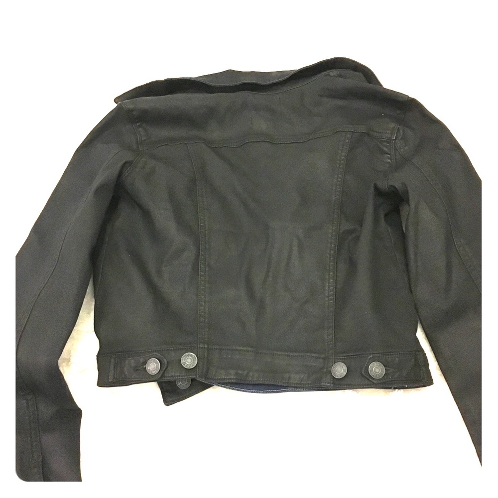 Black coated denim jacket